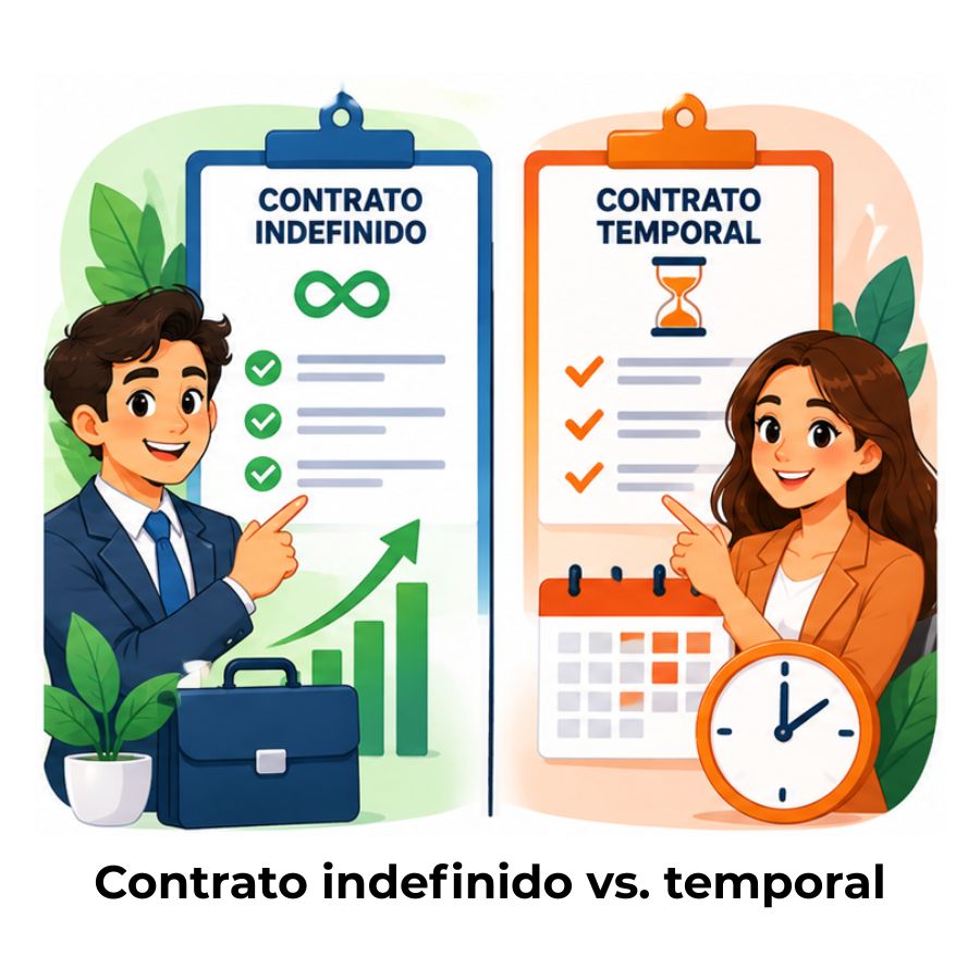 contrato indefinido y uno temporal