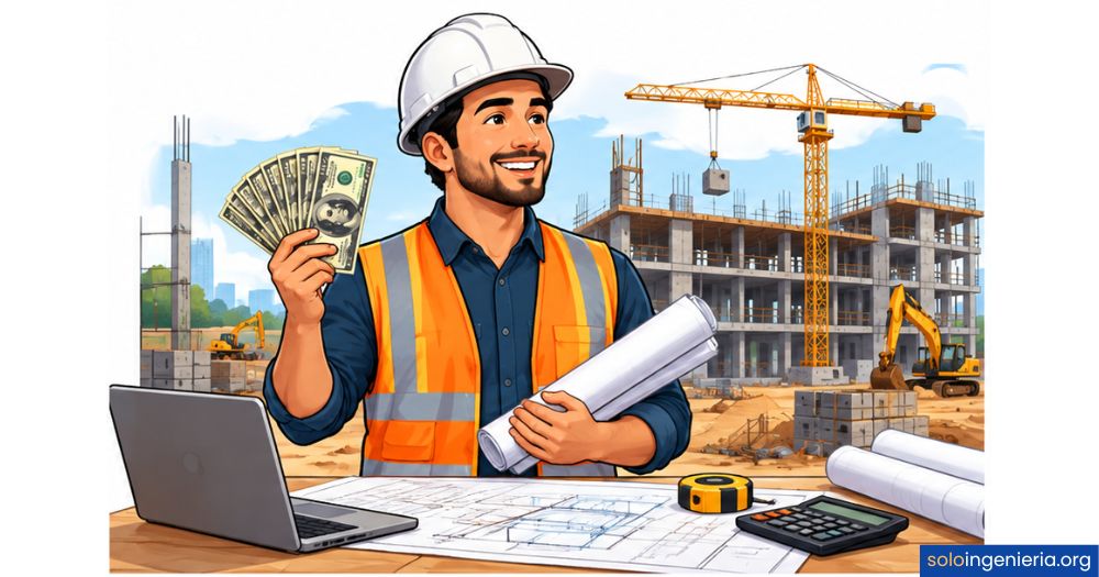 cuánto gana un ingeniero en construcción al mes