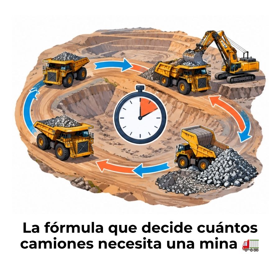 cálculo de flota de camiones en minería