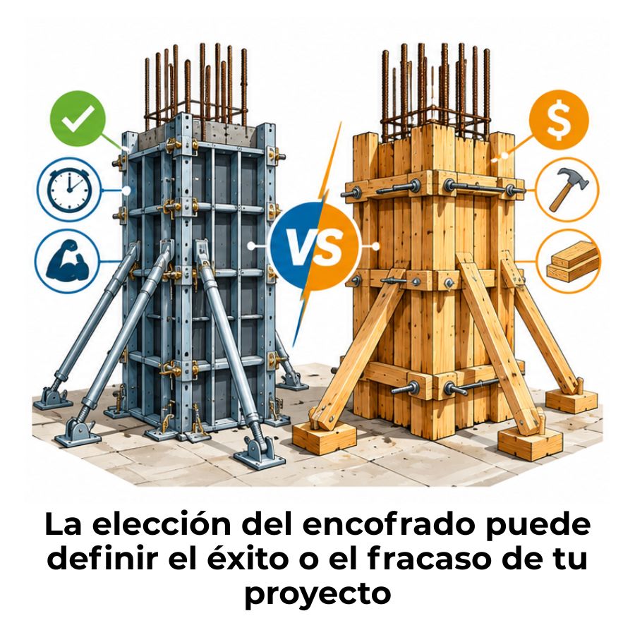 encofrado metálico frente a encofrado de madera