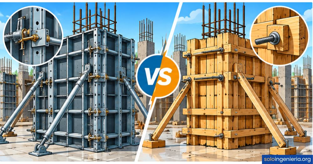 encofrado metálico vs encofrado de madera