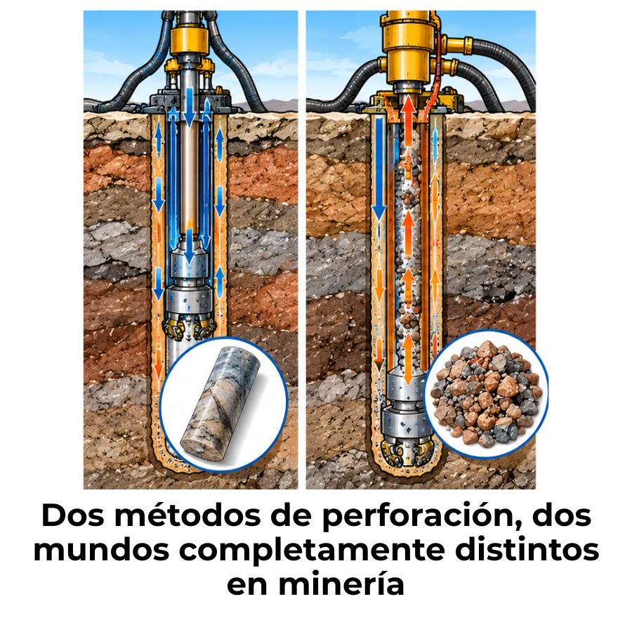 perforación diamantina y la circulación reversa