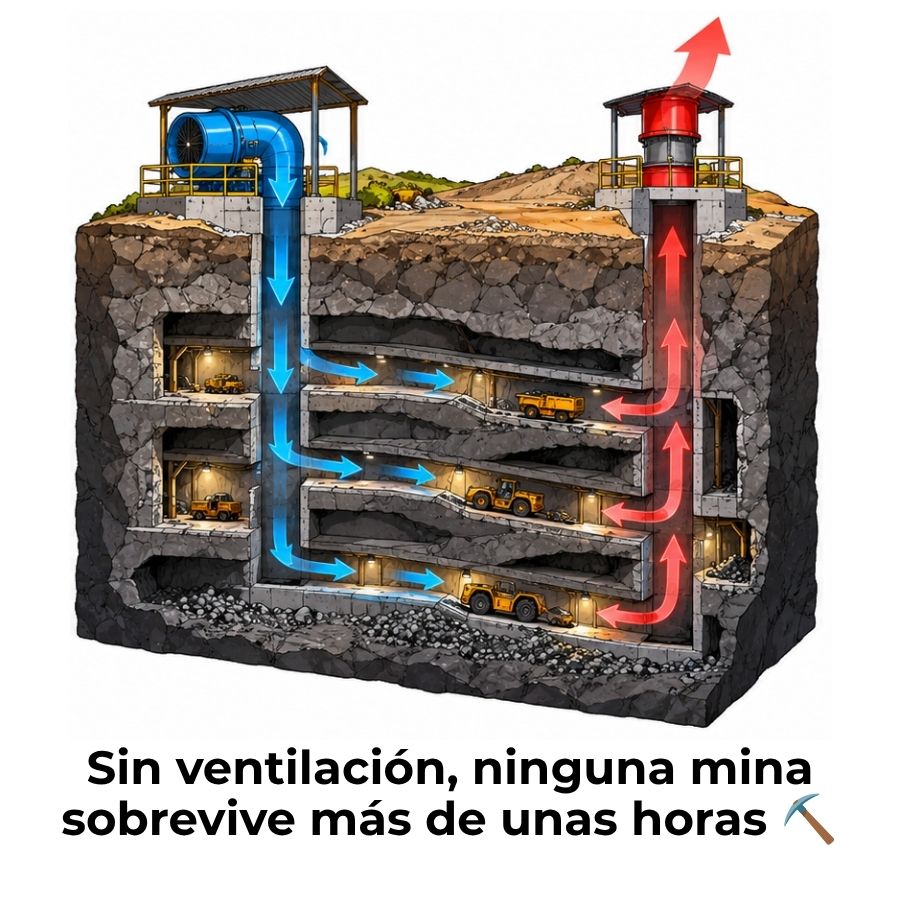 ventilación minera