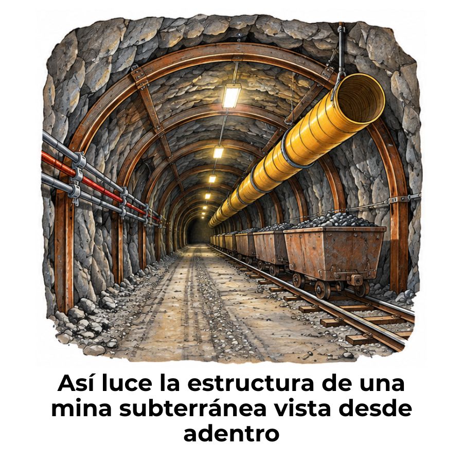 partes de una mina subterránea