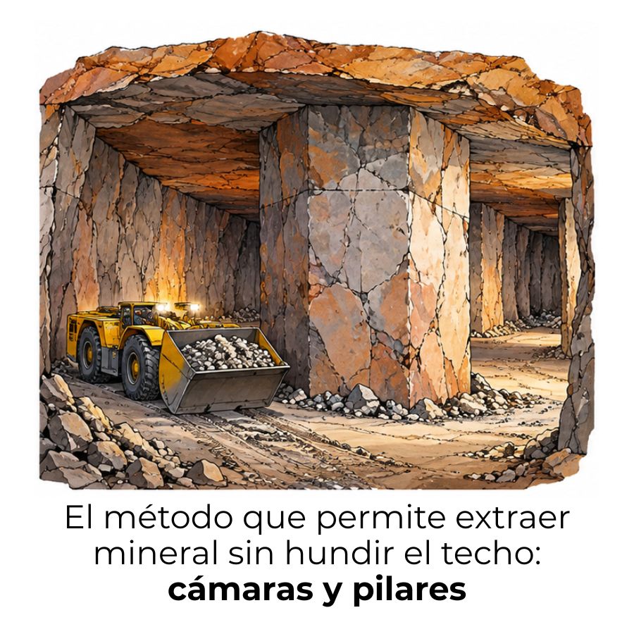 qué son las cámaras y pilares en minería