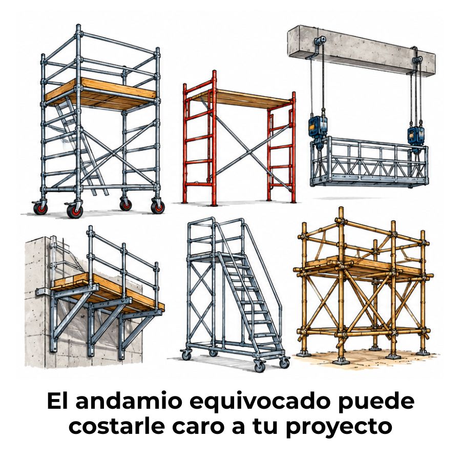 tipos de andamios para construcción y sus usos
