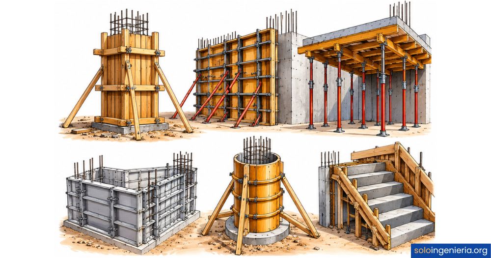 tipos de encofrados en la construcción